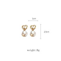 1 Pair Classic Style Heart Shape Plating Inlay Imitation Pearl Copper Zircon 18k Gold Plated Drop Earrings main image 8