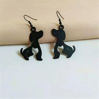 1 Pair Cute Dog Iron Drop Earrings sku image 1