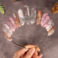 Women's Queen Wedding Handmade Solid Color Alloy Gem Knitting Hair Band sku image 6