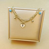 Simple Style Eye Stainless Steel Plating Inlay Turquoise 18k Gold Plated Bracelets main image 4