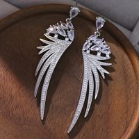 1 Pair Elegant Snowflake Plating Inlay Copper Artificial Pearls Artificial Diamond Silver Plated Drop Earrings main image 2
