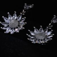 1 Pair Elegant Snowflake Plating Inlay Copper Artificial Pearls Artificial Diamond Silver Plated Drop Earrings main image 9