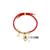 Casual Simple Style Christmas Tree Oval Rope Copper Inlay Rhinestones Women's Bracelets main image 2