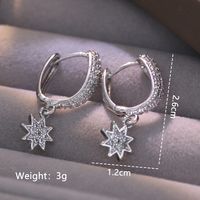 1 Paar Elegant Schneeflocke Überzug Inlay Kupfer Künstliche Perlen Künstlicher Diamant Versilbert Tropfenohrringe sku image 3