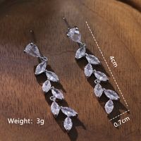 1 Paar Elegant Schneeflocke Überzug Inlay Kupfer Künstliche Perlen Künstlicher Diamant Versilbert Tropfenohrringe sku image 1