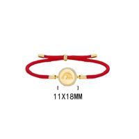 Ig Style Simple Style Round Hat Rope Copper Plating Inlay Rhinestones Gold Plated Women's Bracelets main image 2