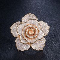 Lady Flower Copper Plating Inlay Zircon White Gold Plated Rhodium Plated Rings sku image 4