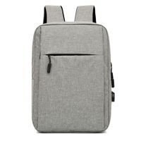 Unisex Medium All Seasons Polyester Solid Color Business Square Zipper Functional Backpack sku image 4