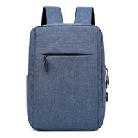 Unisex Medium All Seasons Polyester Solid Color Business Square Zipper Functional Backpack sku image 3
