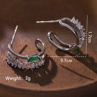 1 Pair Elegant Cute Solid Color Plating Inlay Copper Artificial Pearls Artificial Diamond Silver Plated Ear Studs sku image 20