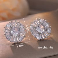 1 Pair Elegant Cute Solid Color Plating Inlay Copper Artificial Pearls Artificial Diamond Silver Plated Ear Studs sku image 18