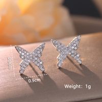 1 Pair Elegant Cute Solid Color Plating Inlay Copper Artificial Pearls Artificial Diamond Silver Plated Ear Studs sku image 2