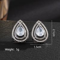 1 Pair Elegant Cute Solid Color Plating Inlay Copper Artificial Pearls Artificial Diamond Silver Plated Ear Studs sku image 21