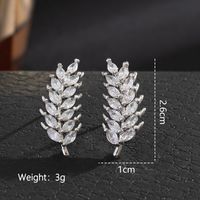 1 Pair Elegant Cute Solid Color Plating Inlay Copper Artificial Pearls Artificial Diamond Silver Plated Ear Studs sku image 7