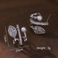 1 Pair Elegant Cute Solid Color Plating Inlay Copper Artificial Pearls Artificial Diamond Silver Plated Ear Studs sku image 15