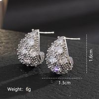 1 Pair Elegant Cute Solid Color Plating Inlay Copper Artificial Pearls Artificial Diamond Silver Plated Ear Studs sku image 10