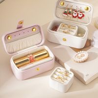 Classic Style Solid Color Layered Buckle Jewelry Boxes main image 1