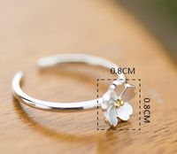 Simple Style Flower Copper Silver Plated Open Rings In Bulk main image 2