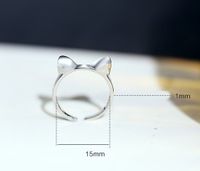 Süß Katze Kupfer Weißgold Plattiert Offener Ring In Masse main image 2