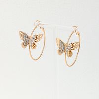 1 Piece Ig Style French Style Simple Style Butterfly Inlay Alloy Rhinestones Earrings main image 1