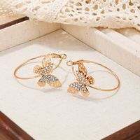 1 Piece Ig Style French Style Simple Style Butterfly Inlay Alloy Rhinestones Earrings main image 3