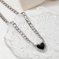 Lady Heart Shape Alloy Women's Necklace sku image 2