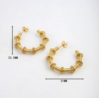 1 Paire Style Simple Style Classique Couleur Unie Placage Acier Au Titane Plaqué Or 18k Boucles D'oreilles sku image 1