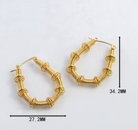 1 Paire Style Simple Style Classique Couleur Unie Placage Acier Au Titane Plaqué Or 18k Boucles D'oreilles main image 10