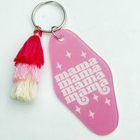 Ethnic Style Letter Tassel Arylic Mother's Day Women's Bag Pendant Keychain sku image 2