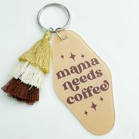 Ethnic Style Letter Tassel Arylic Mother's Day Women's Bag Pendant Keychain sku image 3