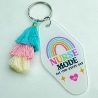 Ethnic Style Letter Tassel Arylic Mother's Day Women's Bag Pendant Keychain sku image 5