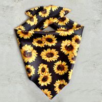 Cute Satin Cloth Sunflower Cow Pattern Pet Scarf sku image 1
