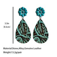 1 Pair Casual Water Droplets Pu Leather Drop Earrings main image 4