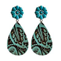 1 Pair Casual Water Droplets Pu Leather Drop Earrings main image 5