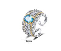 Casual Solid Color Sterling Silver Plating Pleated Inlay Zircon 24k Gold Plated White Gold Plated Open Rings main image 2