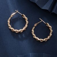 1 Pair Xuping Simple Style Geometric Plating Copper Alloy 18k Gold Plated White Gold Plated Hoop Earrings main image 6