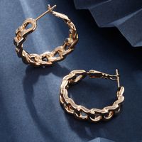 1 Pair Xuping Simple Style Geometric Plating Copper Alloy 18k Gold Plated White Gold Plated Hoop Earrings main image 5