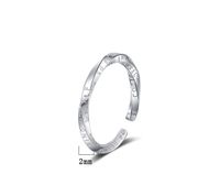 Casual Letter Sterling Silver Plating White Gold Plated Open Rings main image 2