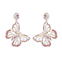 1 Paire Brillant Papillon Incruster Alliage Strass Zircon Boucles D'oreilles main image 9