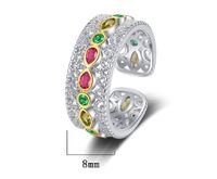 Casual Solid Color Sterling Silver Plating Inlay Zircon 24k Gold Plated White Gold Plated Open Rings main image 2