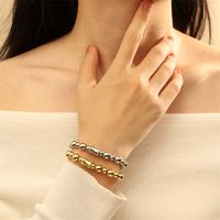 Simple Style Round Solid Color Copper Beaded Handmade Plating 18k Gold Plated Bracelets main image 2