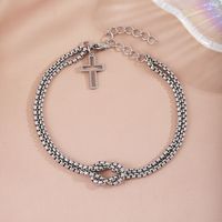 Wholesale Jewelry Retro Punk Cross Alloy None 14K Gold Plated Bracelets sku image 1