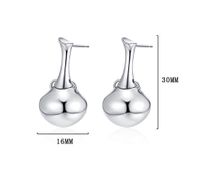 1 Pair Original Design Solid Color Plating Sterling Silver White Gold Plated Drop Earrings main image 2