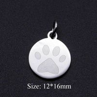 Simple Style Round Paw Print Stainless Steel Polishing Plating Gold Plated Charms Jewelry Accessories sku image 1