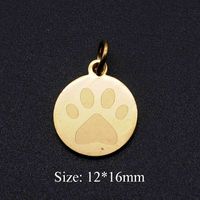Simple Style Round Paw Print Stainless Steel Polishing Plating Gold Plated Charms Jewelry Accessories sku image 2