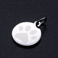 Simple Style Round Paw Print Stainless Steel Polishing Plating Gold Plated Charms Jewelry Accessories main image 1