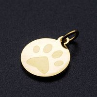 Simple Style Round Paw Print Stainless Steel Polishing Plating Gold Plated Charms Jewelry Accessories main image 4