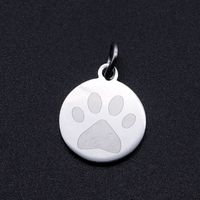 Simple Style Round Paw Print Stainless Steel Polishing Plating Gold Plated Charms Jewelry Accessories main image 5