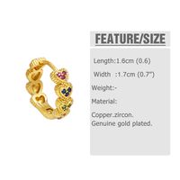 1 Pair Simple Style Heart Shape Inlay Copper Zircon 18k Gold Plated Hoop Earrings main image 2