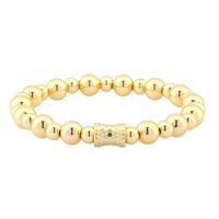 Simple Style Round Solid Color Copper Beaded Handmade Plating 18k Gold Plated Bracelets main image 8